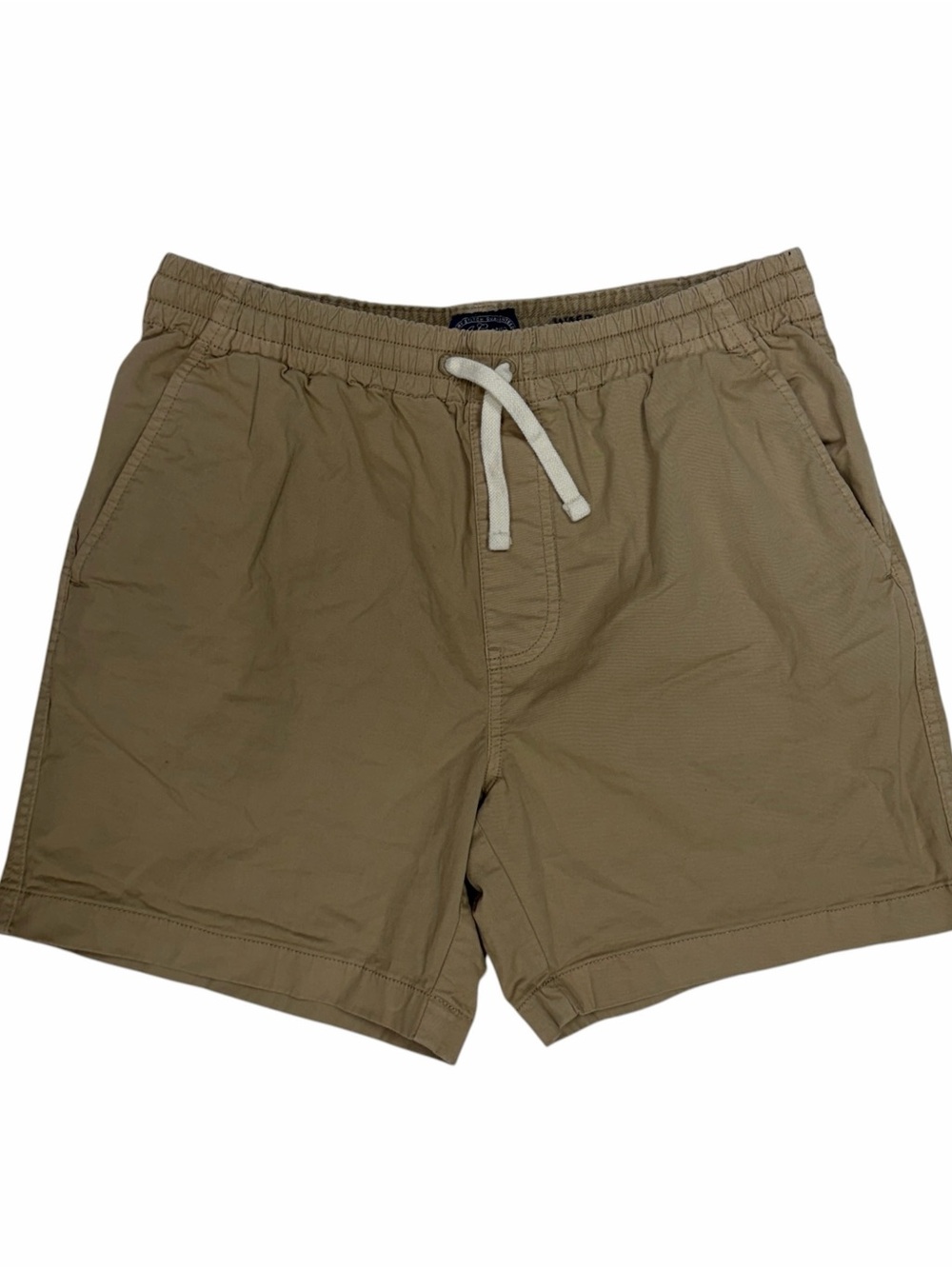 J Crew Dock Shorts Mens Small Khaki 6" Pull On Elastic Waist Drawstring Chino